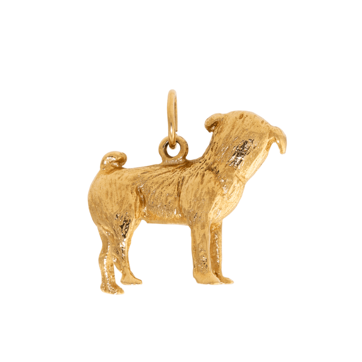 14k Gold x Solid 3D Pug Charm - Kingdom Jewelry
