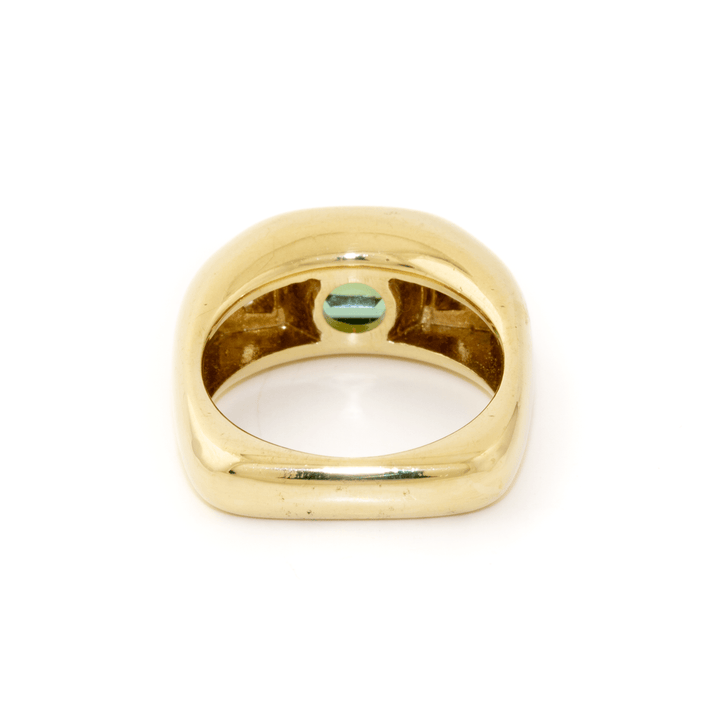 14k Gold x Squared Battista Green Tourmaline & Diamond Ring - Kingdom Jewelry