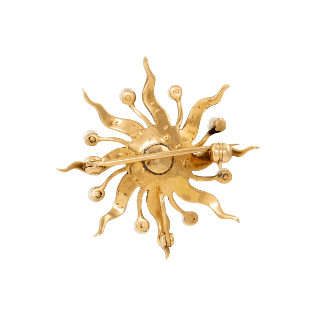 14k Gold x Star Seed Pearl Hybrid Brooch - Kingdom Jewelry