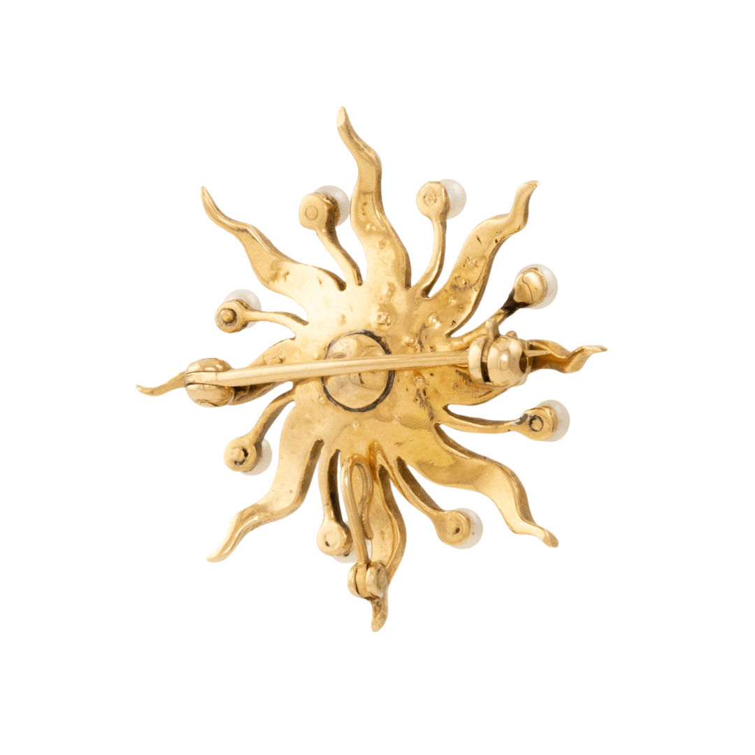 14k Gold x Star Seed Pearl Hybrid Brooch - Kingdom Jewelry