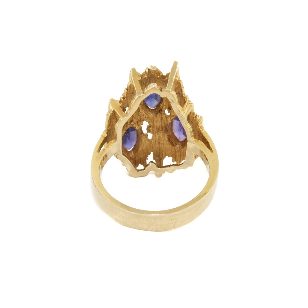 14k Gold x Synthetic Marquise Purple Sapphire Ring - Kingdom Jewelry