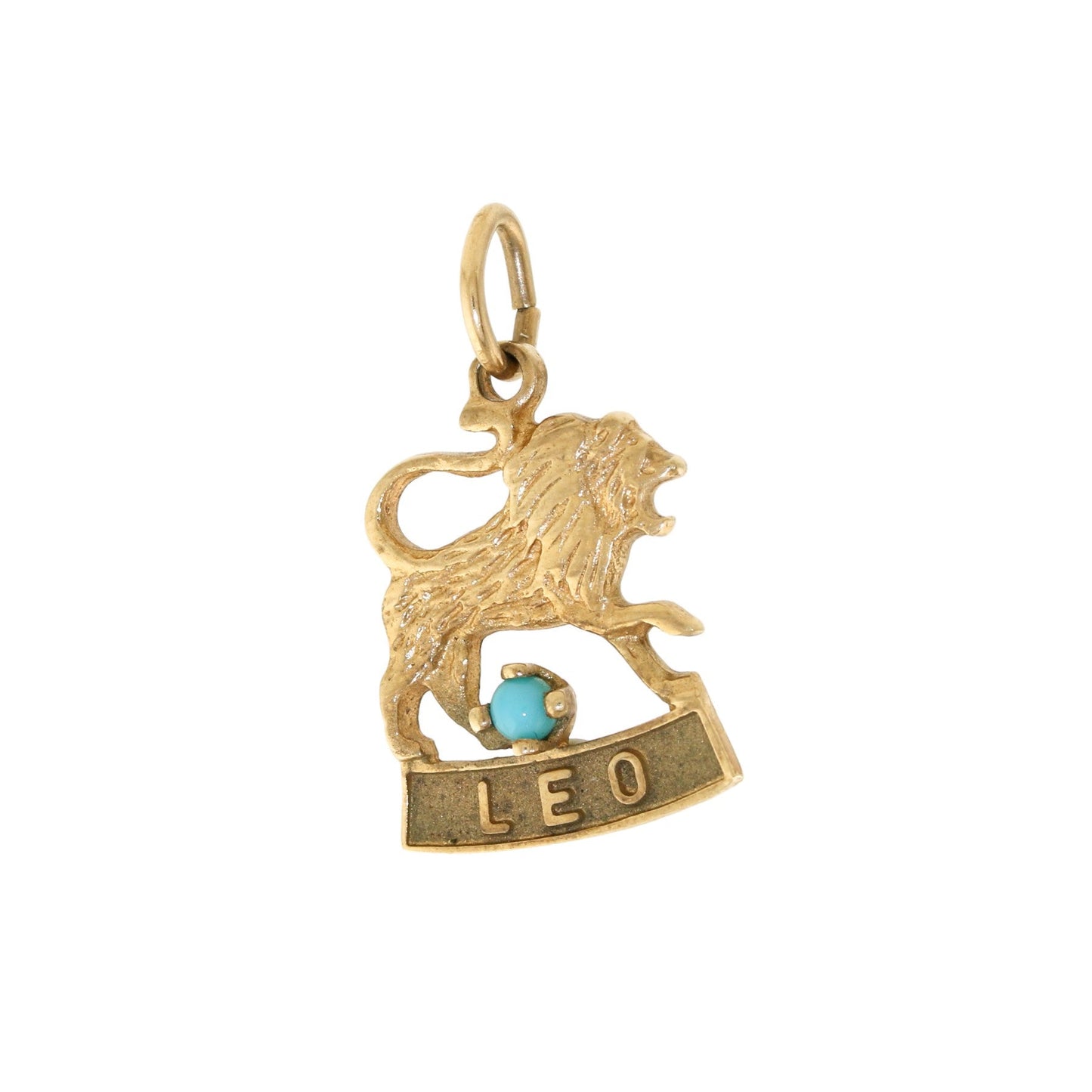 14k Gold x Turquoise "Leo" Lion Pendant - Kingdom Jewelry