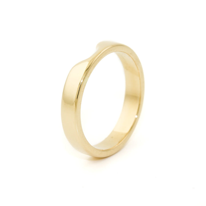 14k Gold x Vintage 4mm Curved "Acro" Cigar Band - Kingdom Jewelry