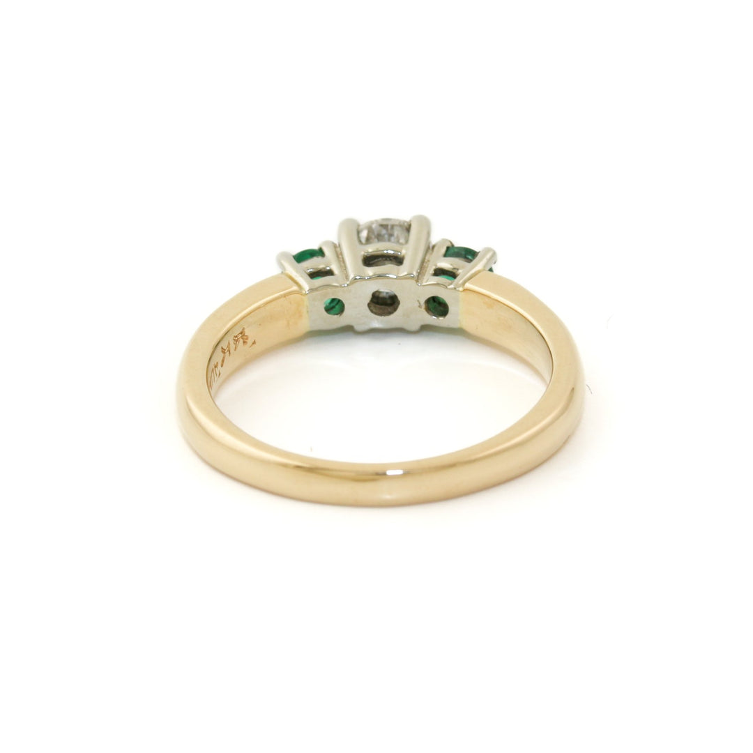 14k Gold x Vintage 4mm Diamond & Emerald Triplet Band - Kingdom Jewelry