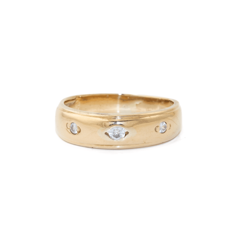 14k Gold x Vintage 5mm Diamond Gyspy - Set Triplet Band - Kingdom Jewelry