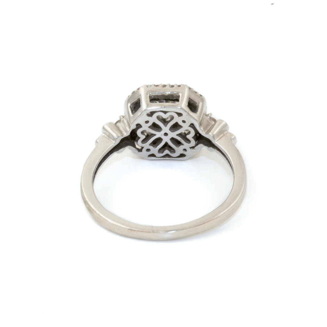14k Gold x Vintage Illusion - Set Baguette & Pavé Diamond Art - Deco Ring - Kingdom Jewelry