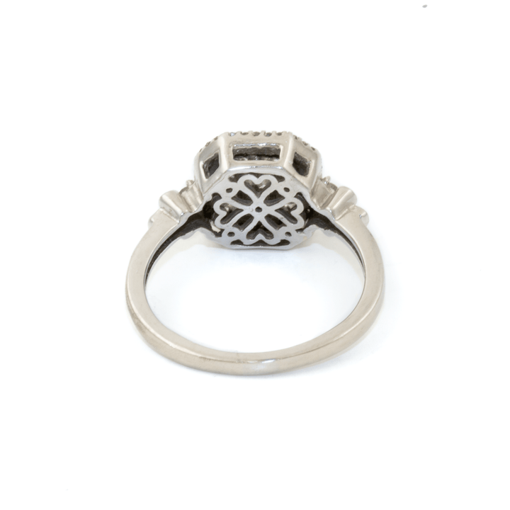 14k Gold x Vintage Illusion - Set Baguette & Pavé Diamond Art - Deco Ring - Kingdom Jewelry