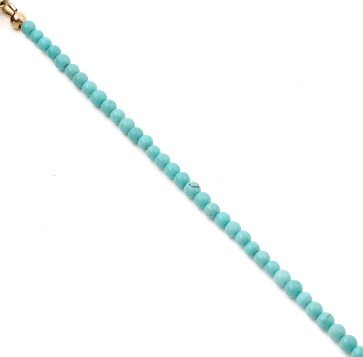 14k Gold x Vintage Persian Turquoise Petite Beaded Bracelet - Kingdom Jewelry