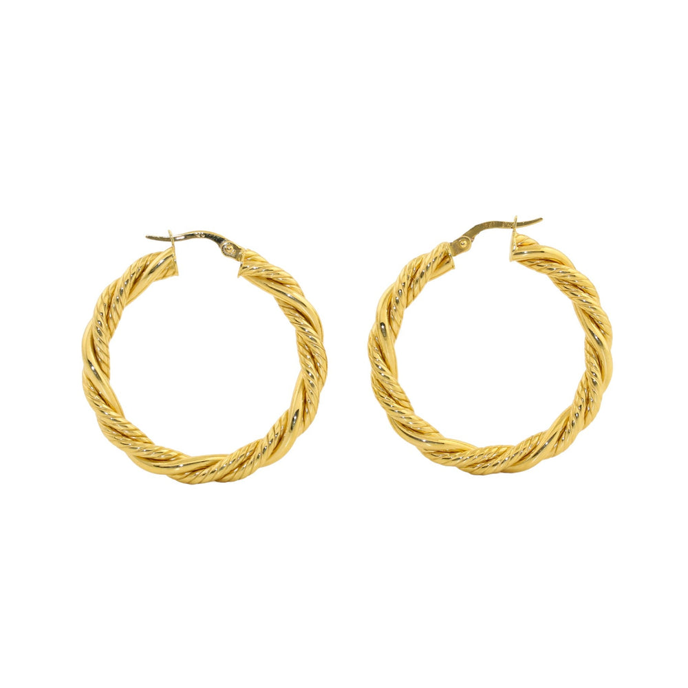 
                      
                        14K Italian Gold x 4mm Semi - Hollow Rope Hoops - Kingdom Jewelry
                      
                    