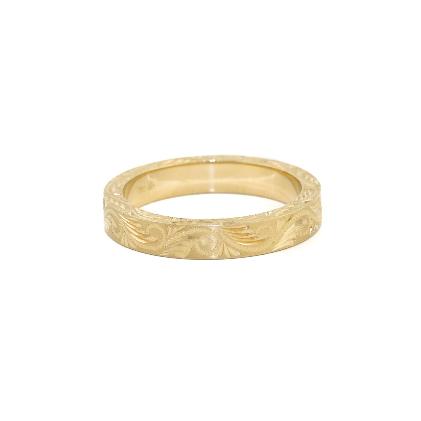 14K Italian Gold x Engraved Filigree Band - Kingdom Jewelry