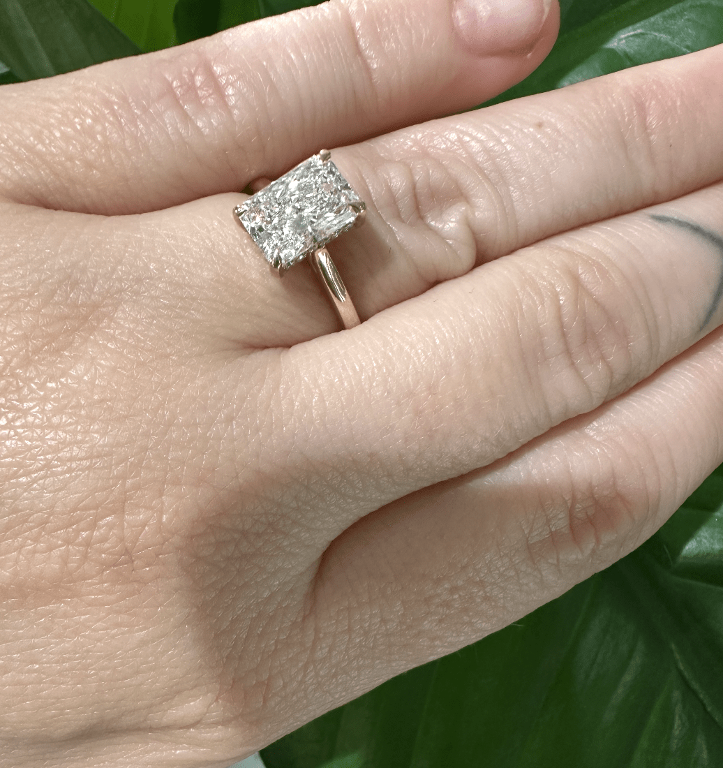 14K Lab Radiant Solitaire Ring - Kingdom Jewelry