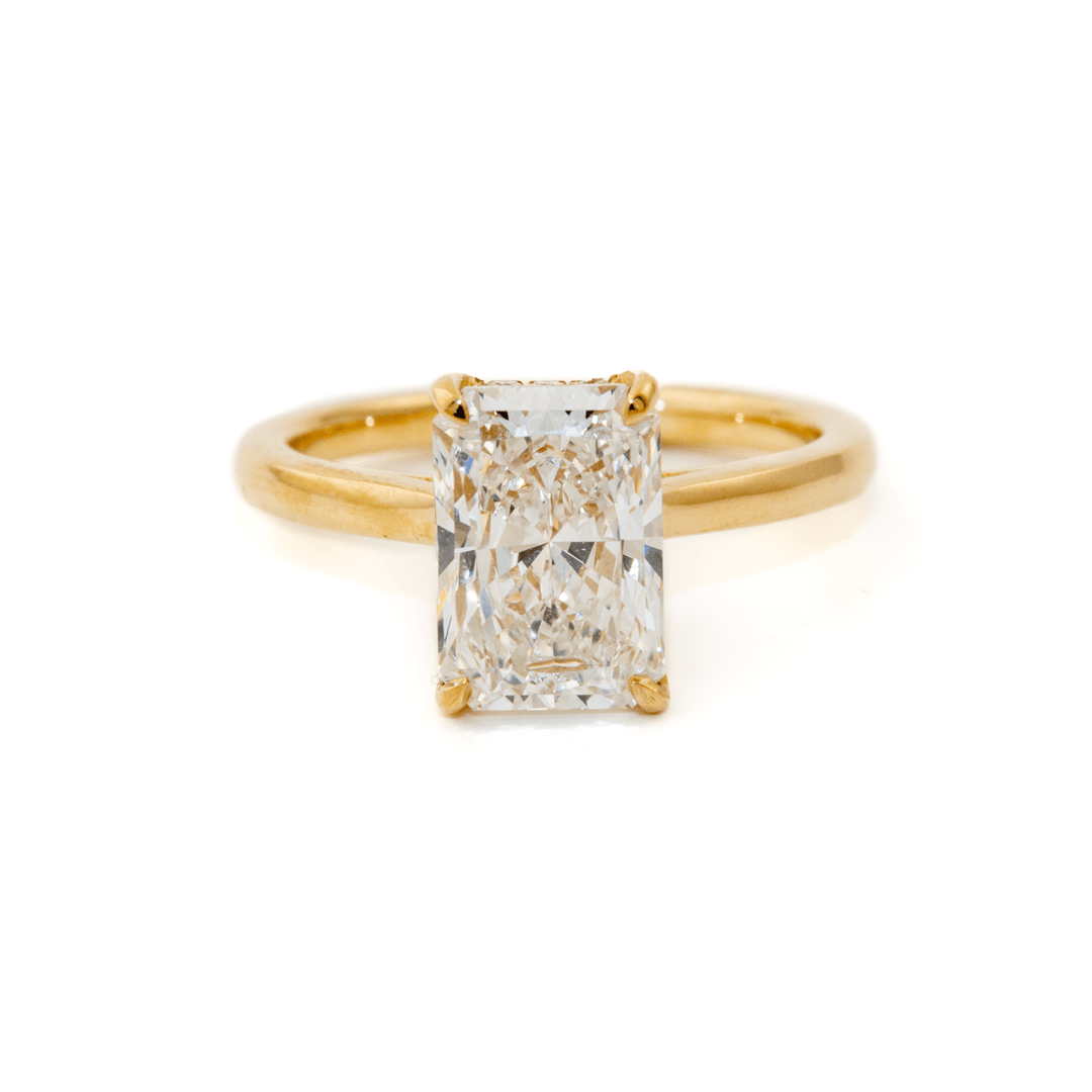 14K Lab Radiant Solitaire Ring - Kingdom Jewelry