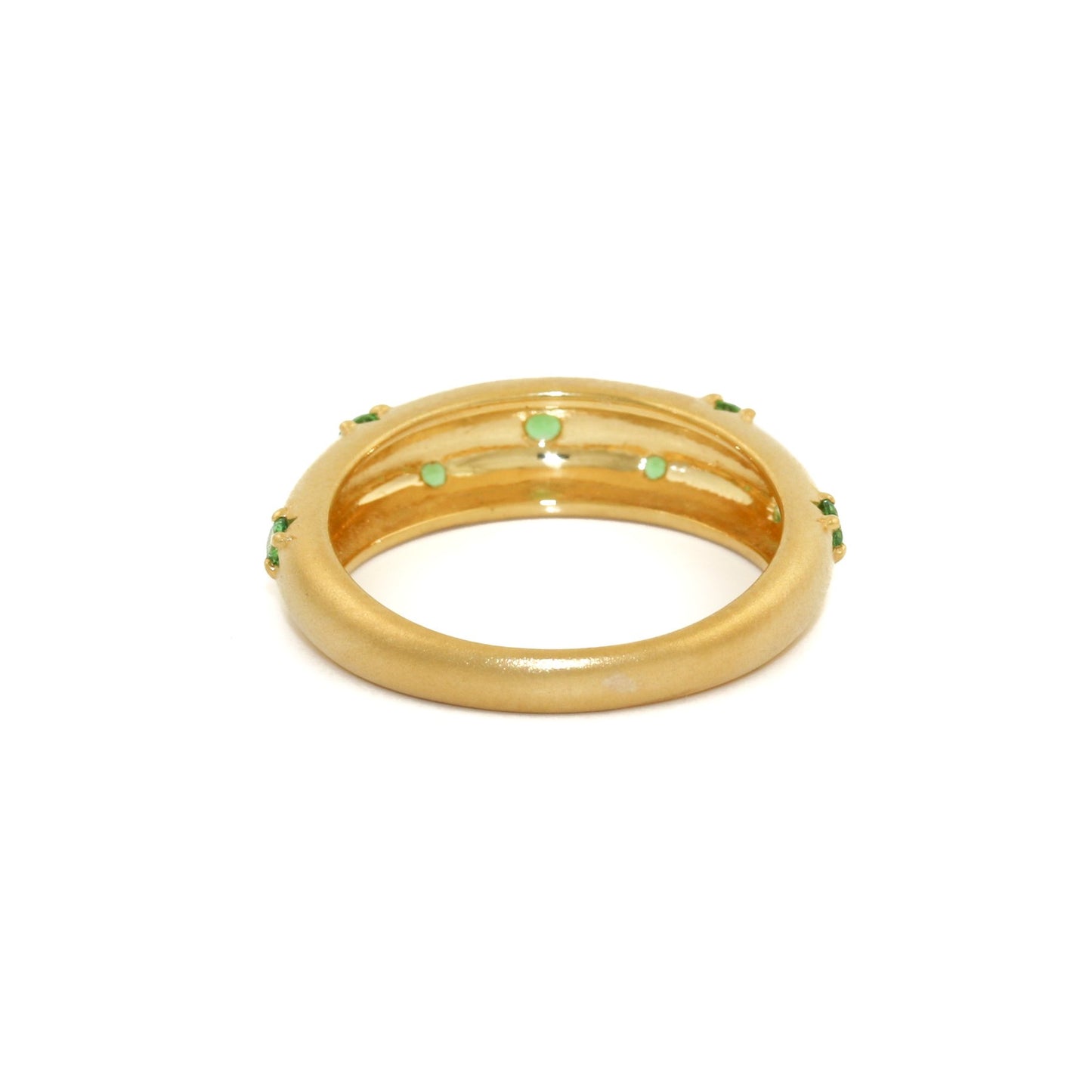 14k Matte Gold x Tsavorite Garnet Star Bombe Ring - Kingdom Jewelry