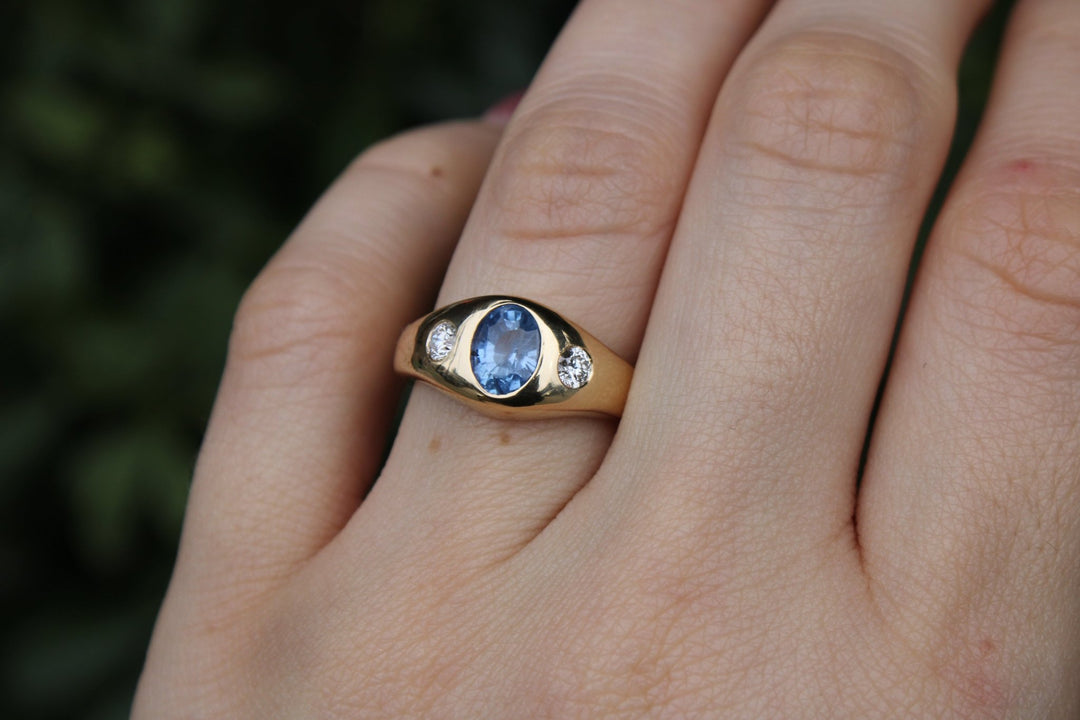 14K Montana Blue Sapphire x Natural Diamond Ring - Kingdom Jewelry