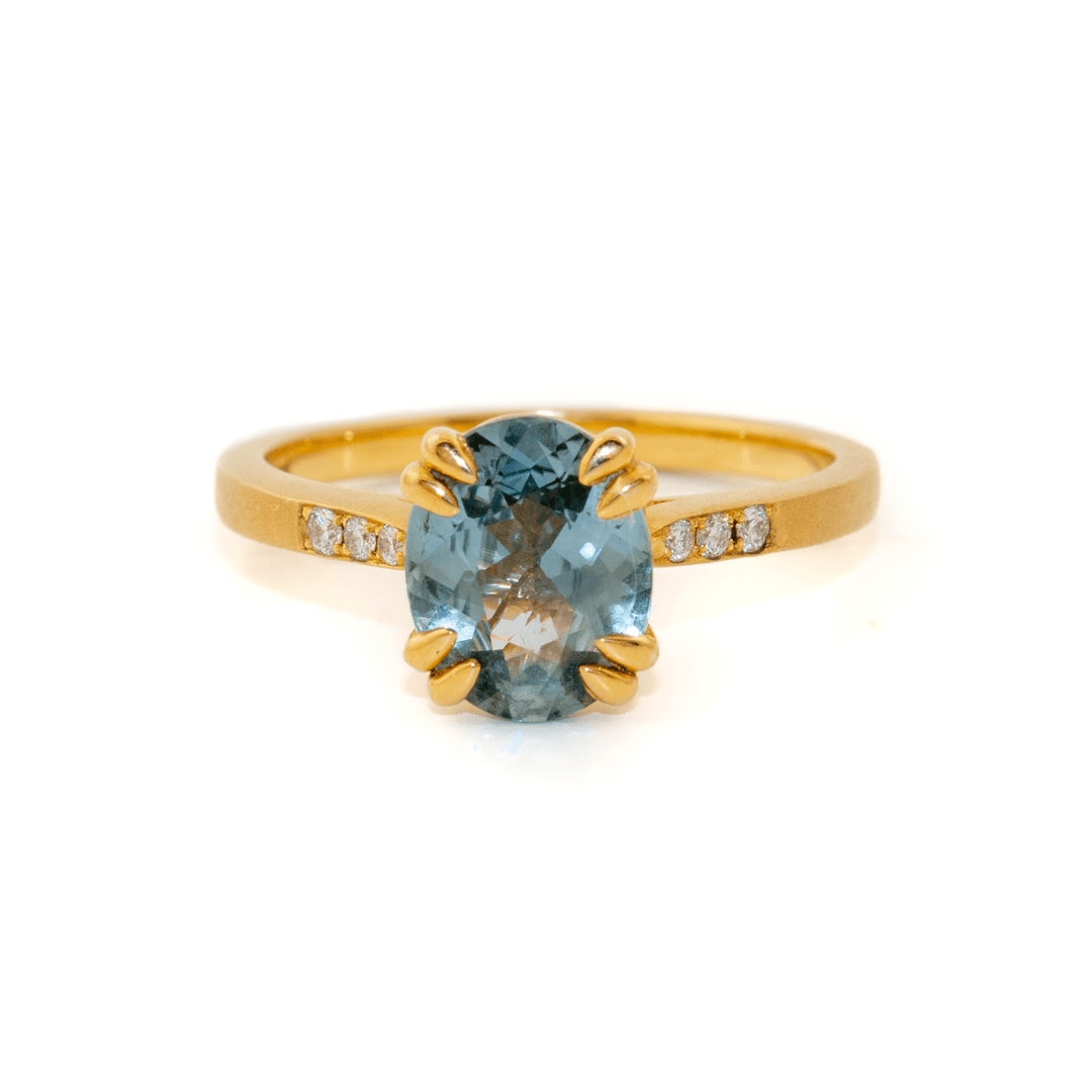 14k Oval Sapphire & Diamond Ring - Kingdom Jewelry