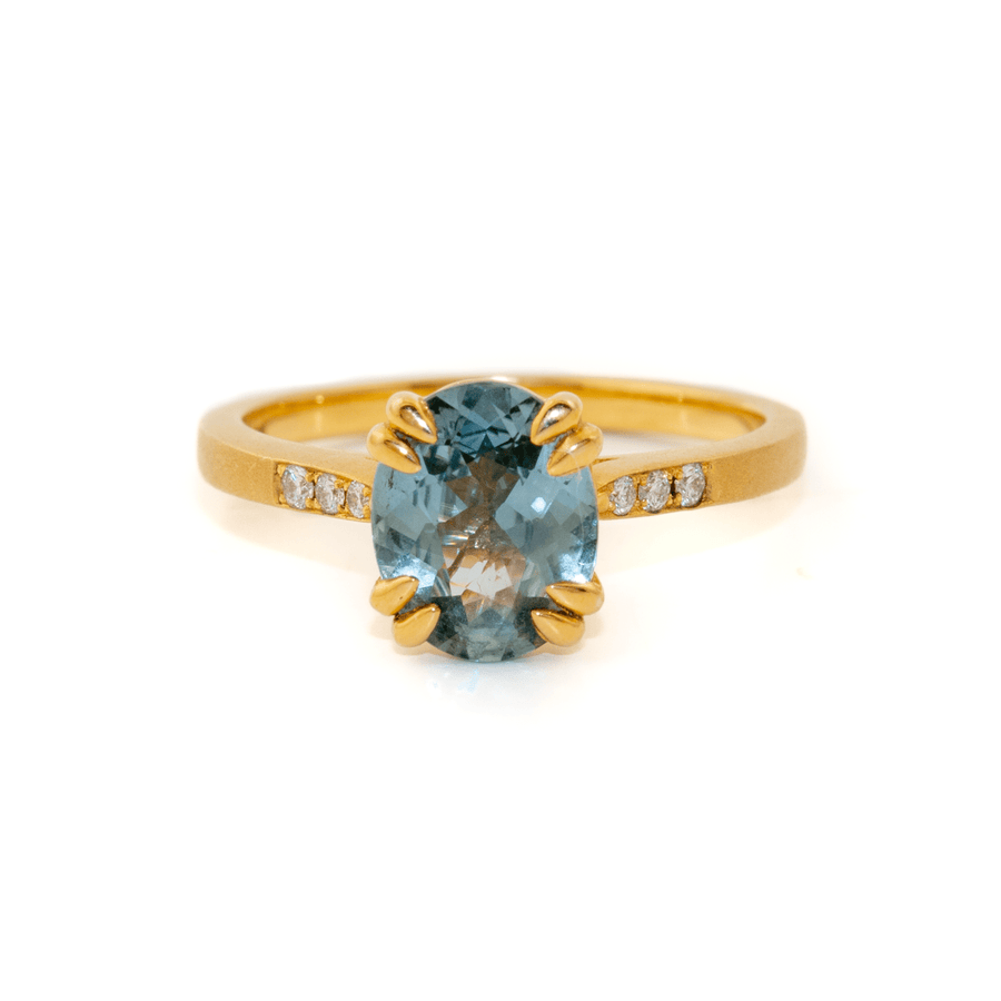 14k Oval Sapphire & Diamond Ring - Kingdom Jewelry