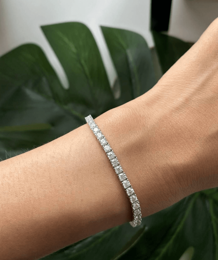 14K White Gold Tennis Bracelet 7ct VS FG - Kingdom Jewelry