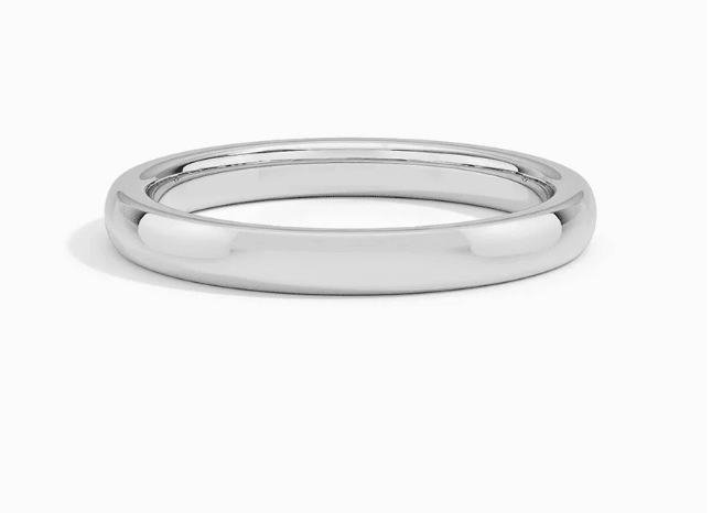 14k White Gold x 2mm Comfort Fit Wedding Band - Kingdom Jewelry