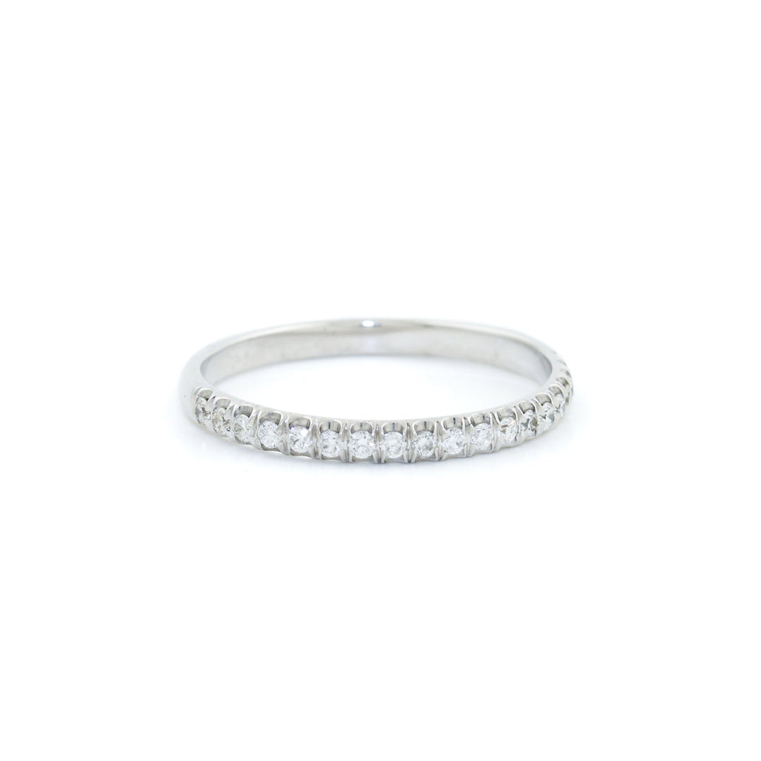 14k White Gold x 2mm Eternity Diamond Band - Kingdom Jewelry