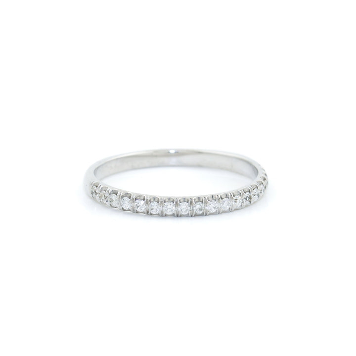 14k White Gold x 2mm Eternity Diamond Band - Kingdom Jewelry