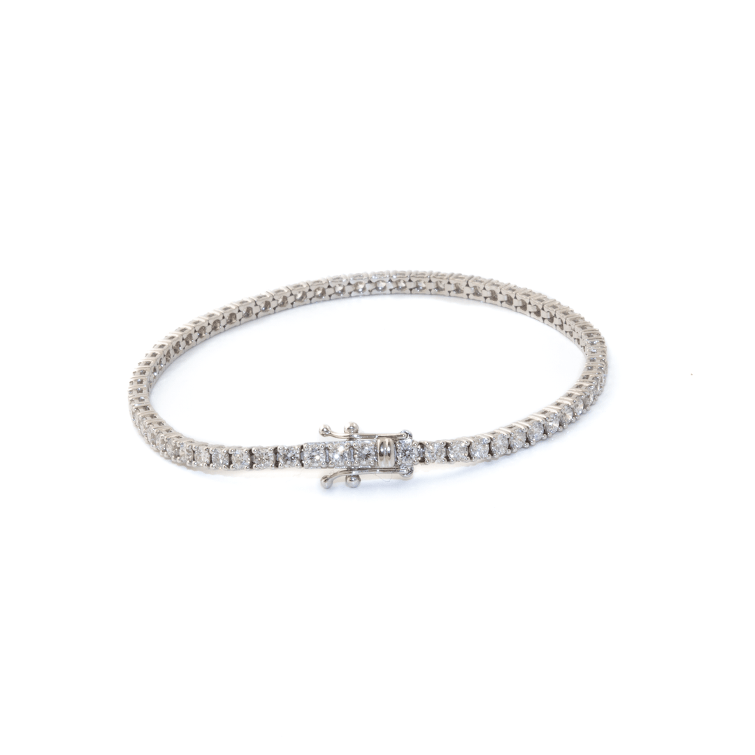 14k White Gold x 3.68ct VS FG RBC Lab Diamond Tennis Bracelet - Kingdom Jewelry
