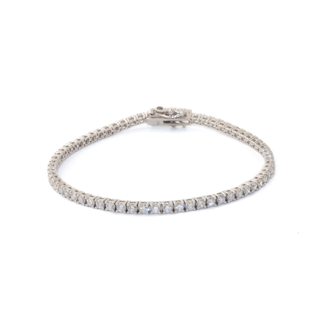 14k White Gold x 3.68ct VS FG RBC Lab Diamond Tennis Bracelet - Kingdom Jewelry