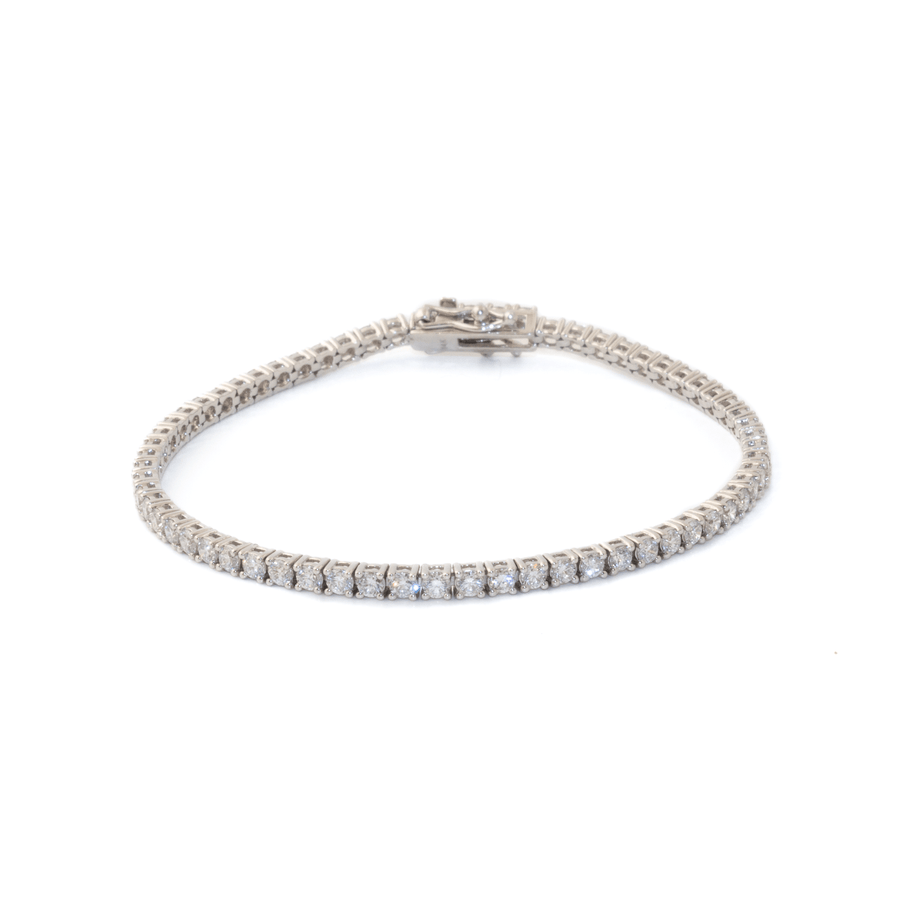 14k White Gold x 3.68ct VS FG RBC Lab Diamond Tennis Bracelet - Kingdom Jewelry
