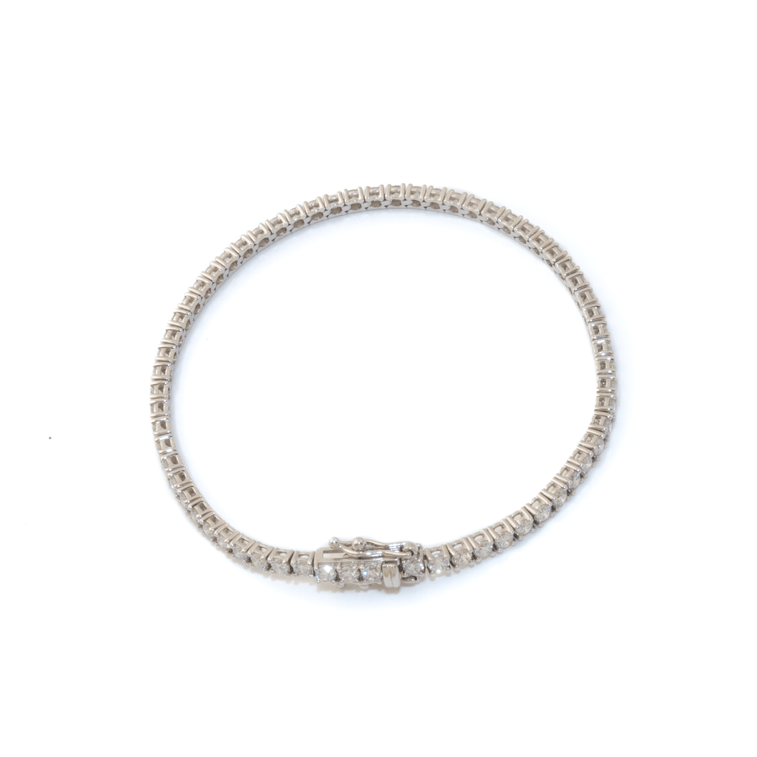 14k White Gold x 3.68ct VS FG RBC Lab Diamond Tennis Bracelet - Kingdom Jewelry