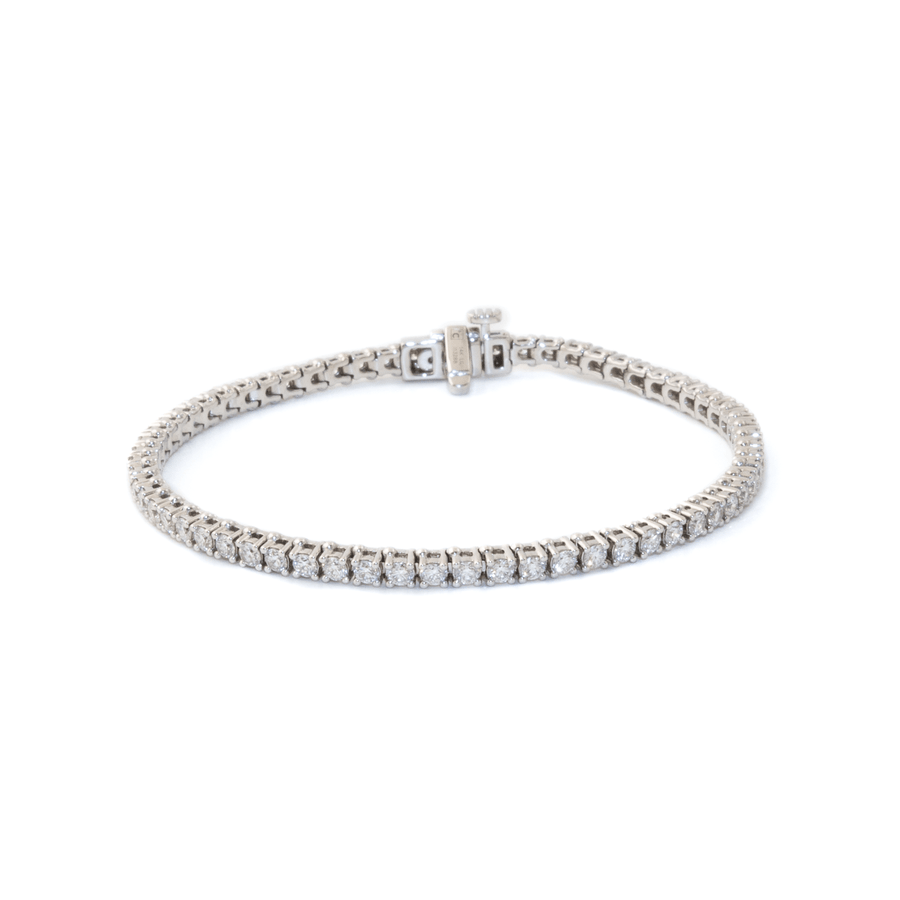 14k White Gold x 5ct Prong-Set Tennis Bracelet - Kingdom Jewelry