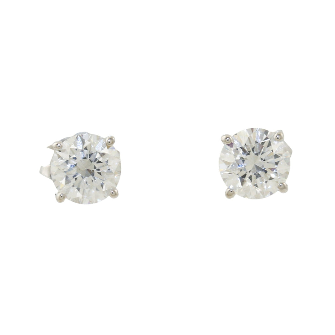 14k White Gold x 5mm Round 1.02 ct Lab Diamond Studs - Kingdom Jewelry