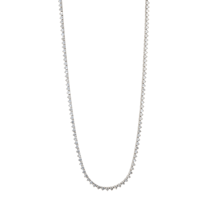 14K White Gold x 6.30ctw Lab Diamond Tennis Necklace - Kingdom Jewelry
