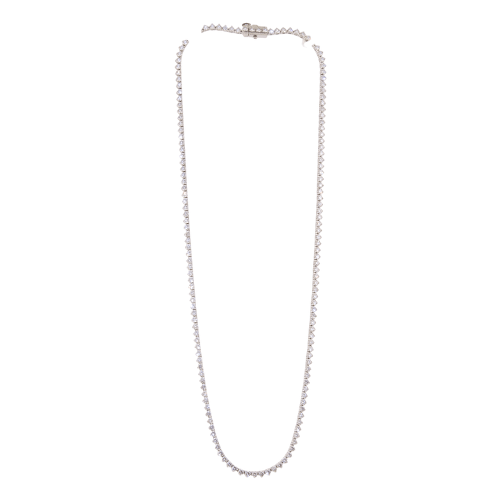 14K White Gold x 6.30ctw Lab Diamond Tennis Necklace - Kingdom Jewelry