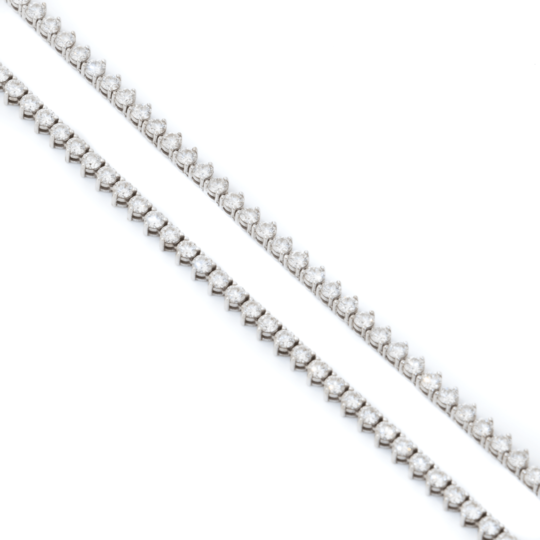 14K White Gold x 6.30ctw Lab Diamond Tennis Necklace - Kingdom Jewelry