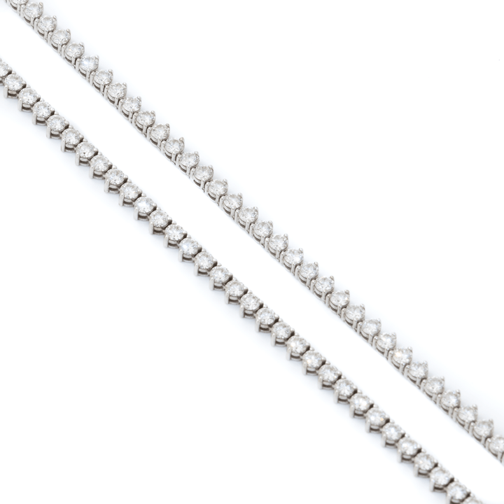 14K White Gold x 6.30ctw Lab Diamond Tennis Necklace - Kingdom Jewelry