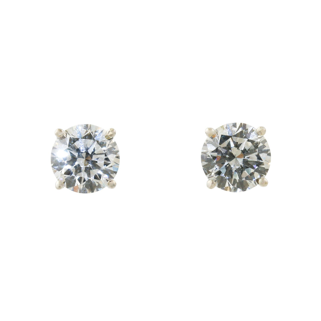 14k White Gold x 7mm Round 1.50 ct Lab Diamond Studs - Kingdom Jewelry