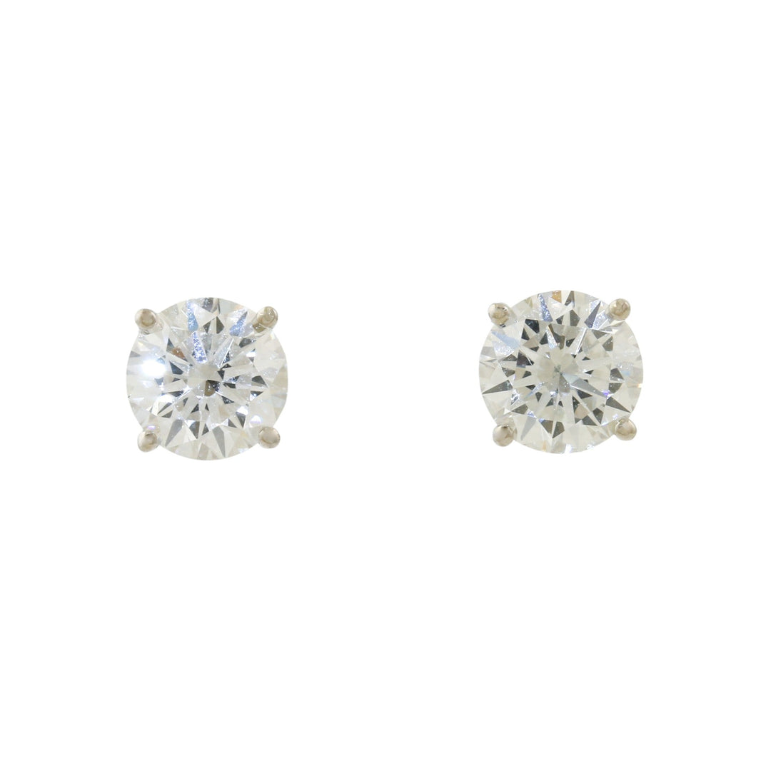 14k White Gold x 7mm Round 1.50 ct Lab Diamond Studs - Kingdom Jewelry