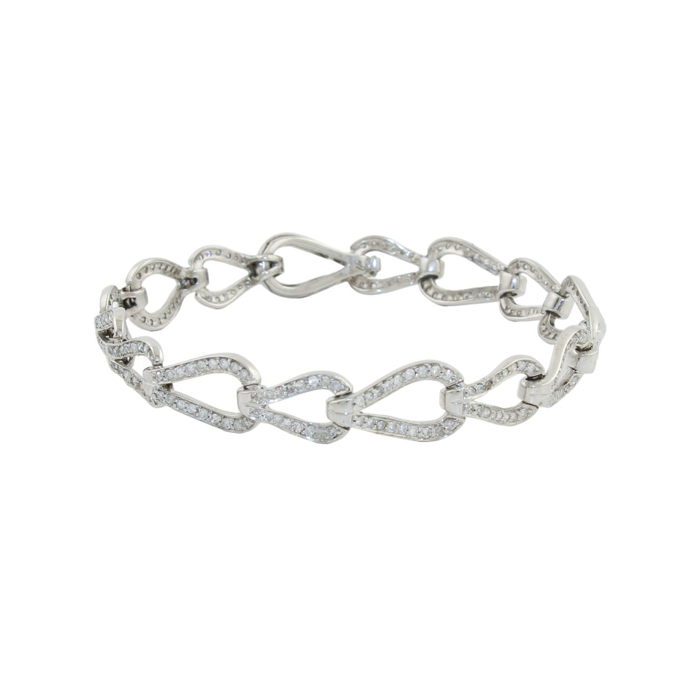 
                      
                        14k White Gold x Teardrop Link 2ct Diamond Bracelet - Kingdom Jewelry
                      
                    