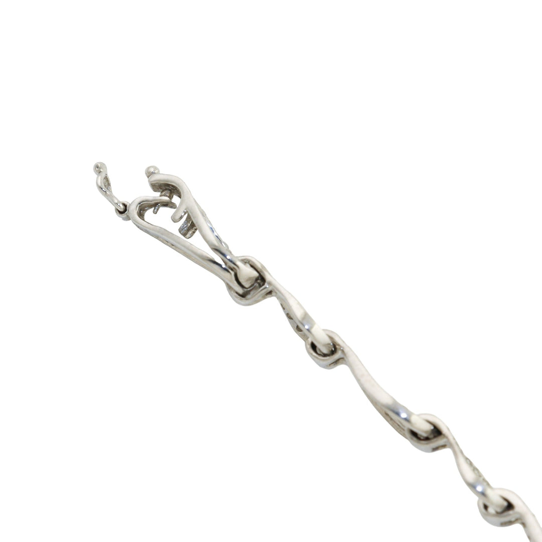 14k White Gold x Teardrop Link 2ct Diamond Bracelet - Kingdom Jewelry