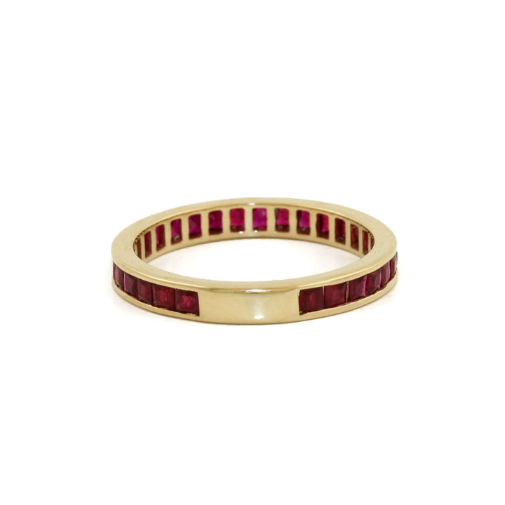 14k x 1mm Ruby Channel - Set Eternity Band - Kingdom Jewelry