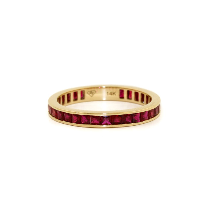 14k x 1mm Ruby Channel - Set Eternity Band - Kingdom Jewelry
