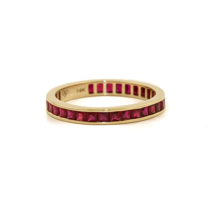 14k x 1mm Ruby Channel - Set Eternity Band - Kingdom Jewelry