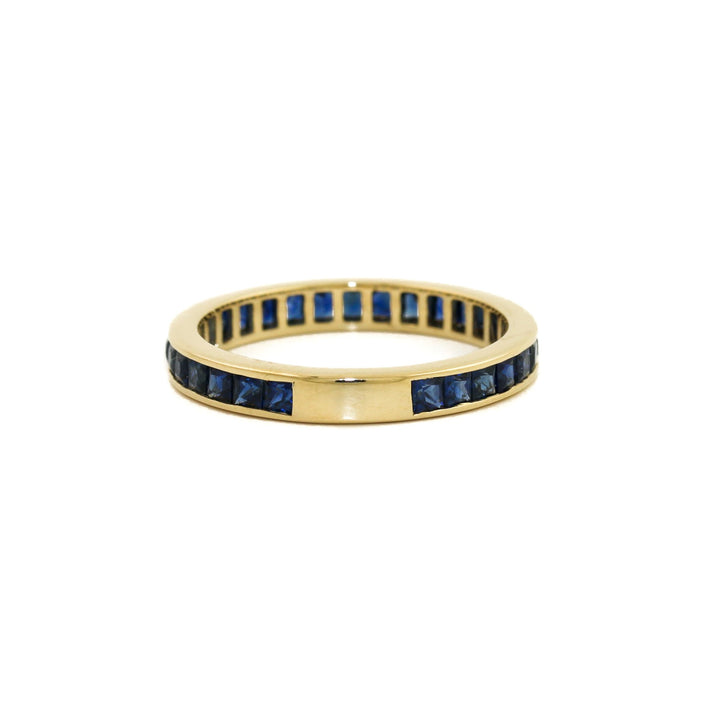14k x 3mm Blue Sapphire Channel - Set Eternity Band - Kingdom Jewelry