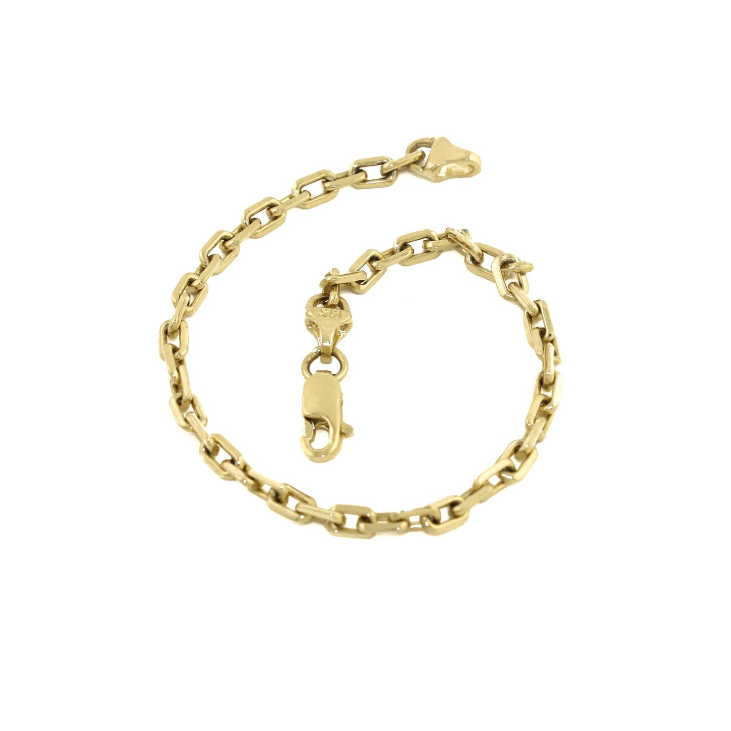 14K x 4mm Rectangular Chain Link Bracelet - Kingdom Jewelry