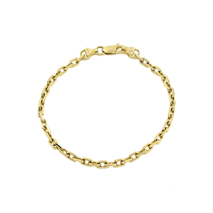 14K x 4mm Rectangular Chain Link Bracelet - Kingdom Jewelry