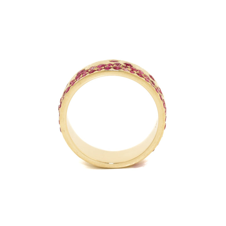 14k x 7mm Magenta Sapphire Kaleidoscope Confetti Band - Kingdom Jewelry