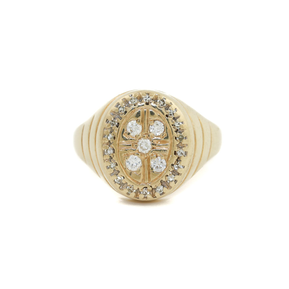 
                      
                        14k x Edwardian Pave Diamond Chevalier Signet - Kingdom Jewelry
                      
                    