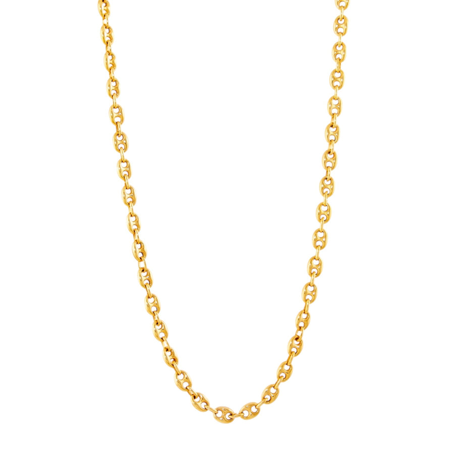14k x Gold x 4mm Small Puff Gucci Link Chain Necklace - Kingdom Jewelry