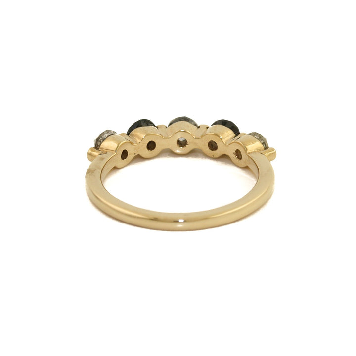 14k x Quintet Salt & Pepper Diamond Band - Kingdom Jewelry