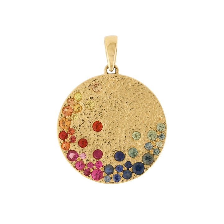 14k x Rainbow Sapphire Kaleidoscope Confetti Pendant - Kingdom Jewelry