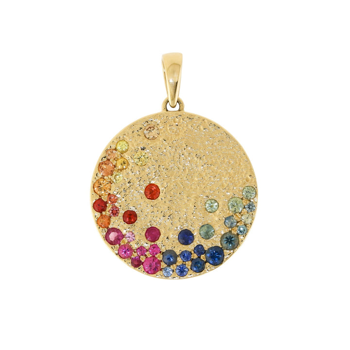 14k x Rainbow Sapphire Kaleidoscope Confetti Pendant - Kingdom Jewelry